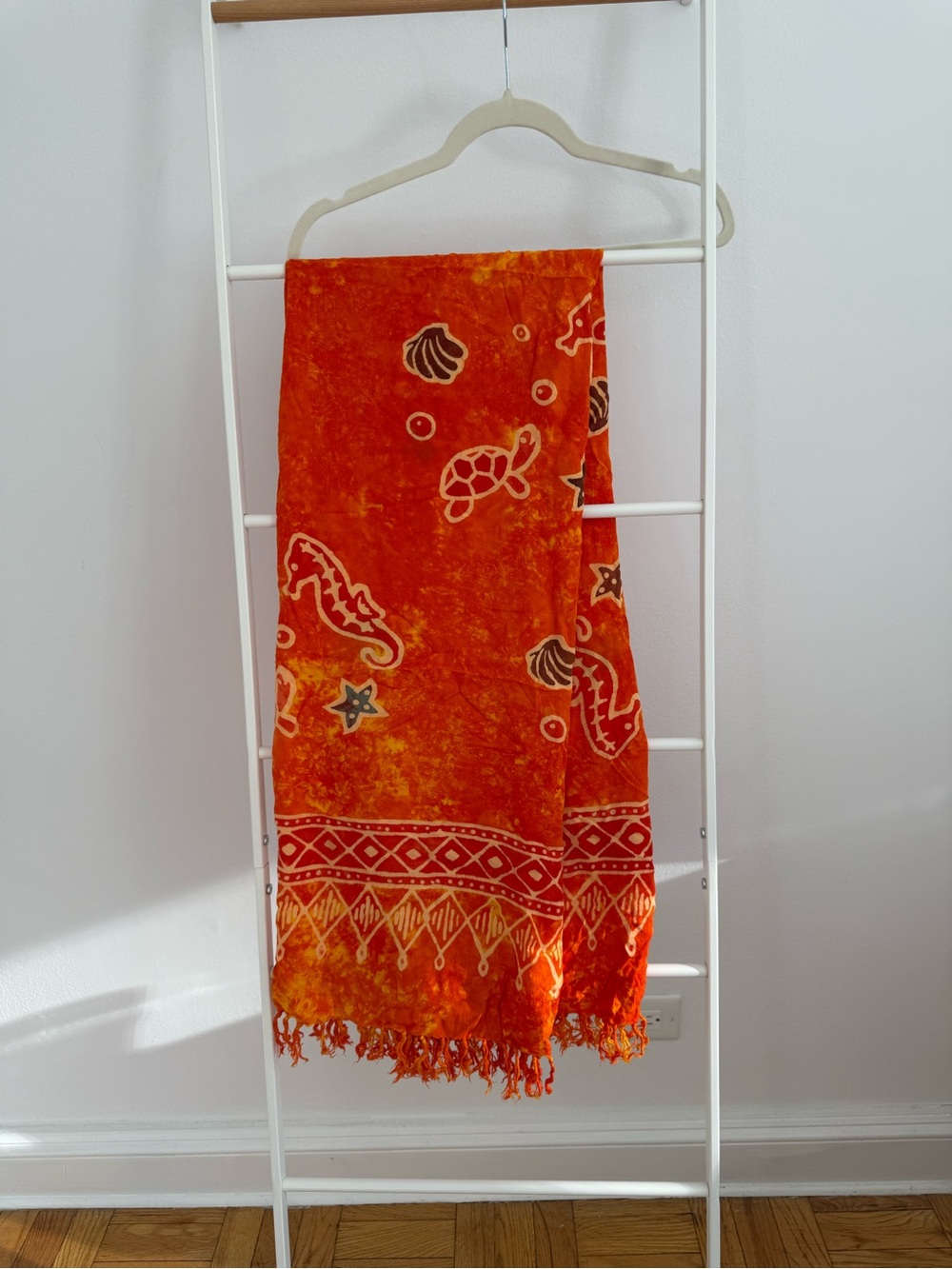 Orange Sea Life Beach Towel/Throw